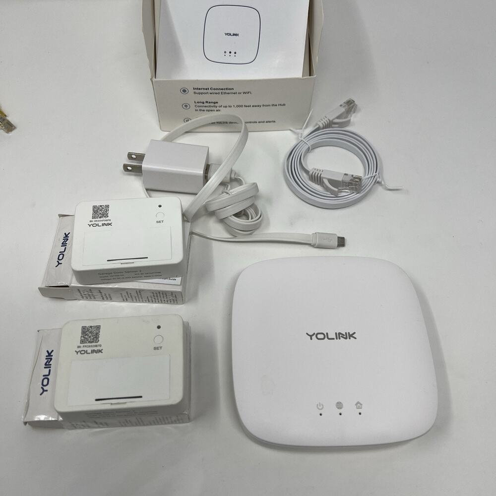 YoLink Hub & 2 Garage Door Sensor 2 Bundle Long Range Smart Home